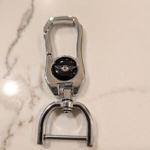 Silver Keychain with Black Accent